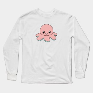 Pink Happy Octopus Long Sleeve T-Shirt